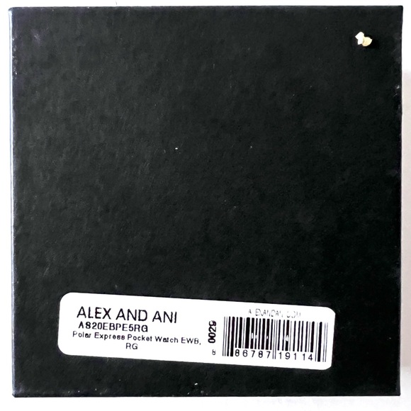 ALEX and ANI The Polar Express Bracelet Pocket Watch Charm Bangle w/Box Back Tag - Picture 5 of 5